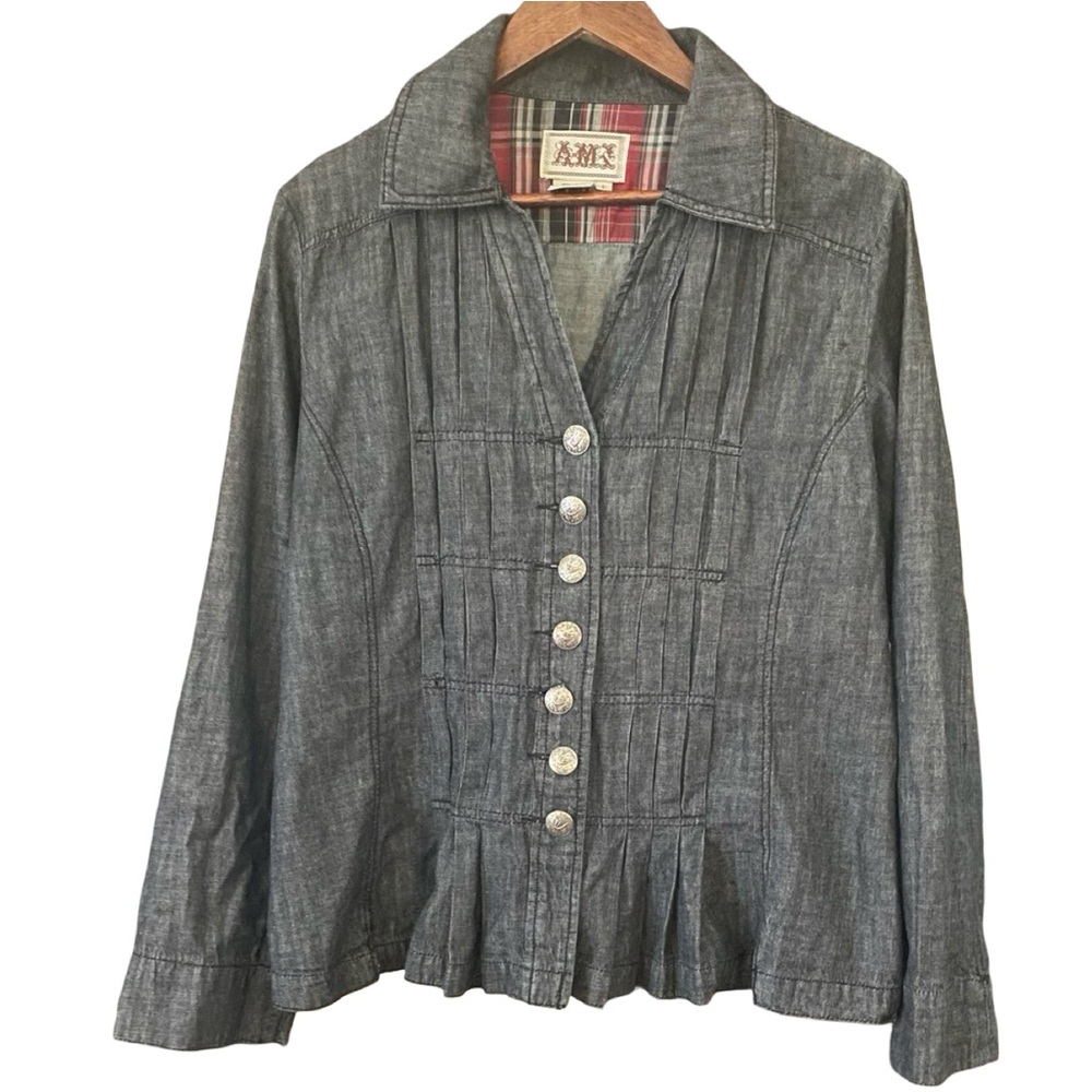 Denim Lightweight Button-Up Jacket - image 1